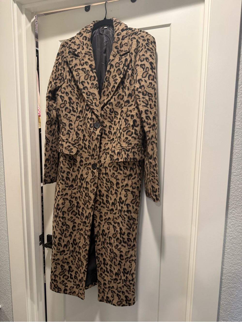 Amazon Leopard Print Trench Coat in Tan and Black